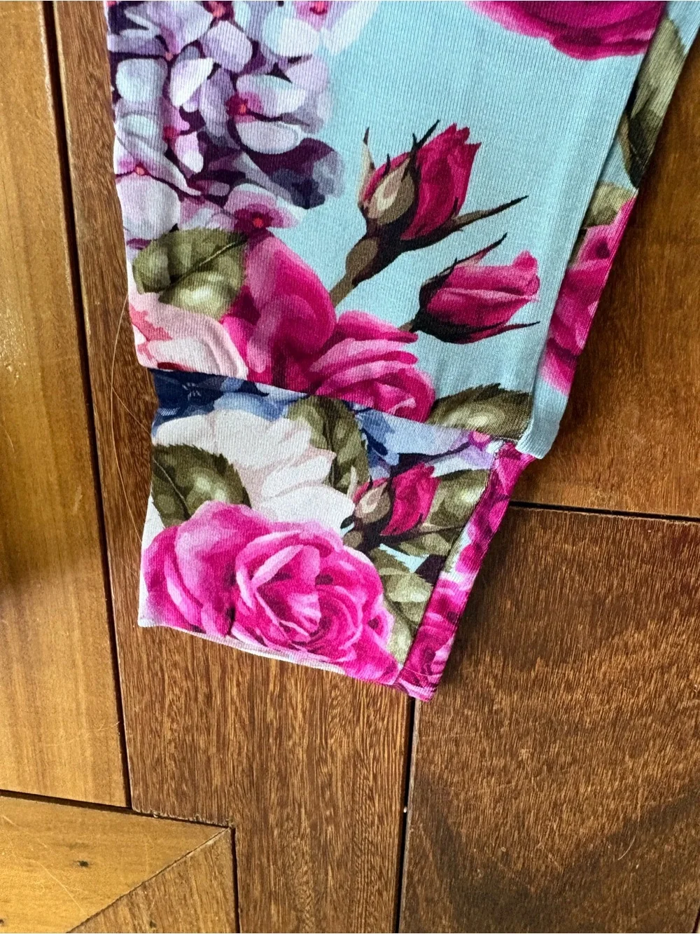 NWT POSH PEANUT Girls Pajama Set - Blue with Pink Rose Print